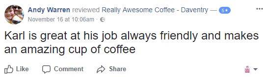 Really Awesome Coffee Facebook review